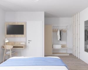 Кровать или кровати в номере Fairschlafen Boutique Hostel Zimmer 0-08