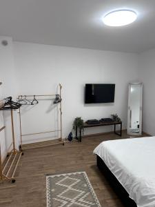 A television and/or entertainment centre at Ultracentral Apartment in the heart of Cluj Még 10 kép