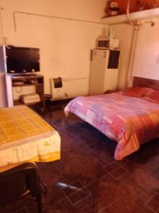 a room with two beds and a tv in it at Guiñazú in Mendoza +2 photos