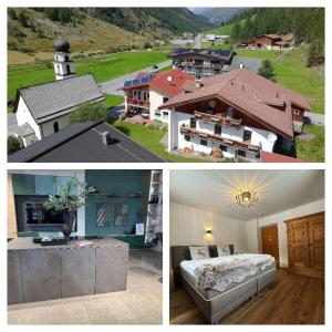 a collage of four pictures of houses and a lighthouse at Mountain Lodge Obergurgl Ski In Chalet, opening Dec 25 