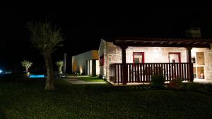 a house at night with a tree in the yard at Casa Encosta do Monte in Póvoa de Lanhoso
