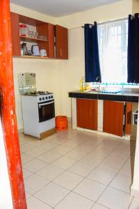 a kitchen with a stove and a sink in it at Zariah Homes in Kakamega +9 photos