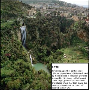 an aerial view of a waterfall in a forest at Le Ville Tivoli - Vesta in Tivoli +3 photos