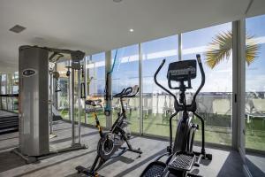 a gym with two exercise bikes in a building at Eurostars Atlántida in Santa Cruz de Tenerife