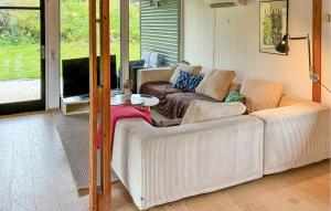 VejbyにあるAmazing Home In Vejby With Wifiのソファとテレビのあるリビングルーム