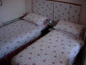 two beds sitting next to each other in a bedroom at 80 Rushes Road, Petersfield GU32 3BP in Petersfield