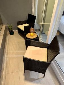 Χώρος καθιστικού στο Moderno departamento en Las Condes