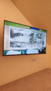 Μια τηλεόραση ή/και κέντρο ψυχαγωγίας στο Cosy Suite with Private Access in London Putney