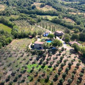 ソラーノにあるAgriturismo Melodie Toscane Soranoの家屋農場の空見
