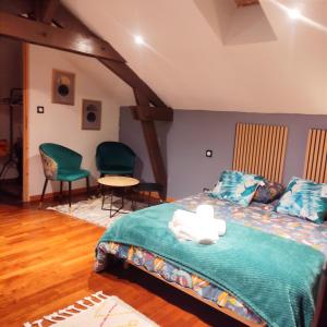 Postel nebo postele na pokoji v ubytování Maison de vacances