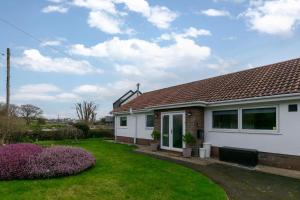 a white house with a grass yard at Murmur Y Llanw in Port-Eynon +8 photos
