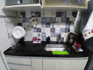 Dapur atau dapur kecil di Loft c AR - condomínio prox ParkShopping Campo Grande +18 gambar