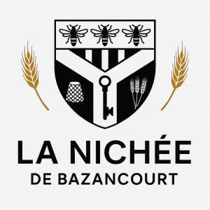 BazancourtにあるLa Nichée, maison Cosyのラ・ニコル・ビー・バザールポートの盾型ロゴ