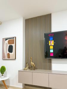 Televisyen dan/atau pusat hiburan di Apartamento Central Con Lindas Vistas