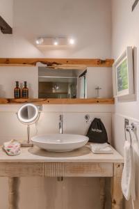a bathroom with a sink and a mirror at Conceptio in San Pedro Las Huertas