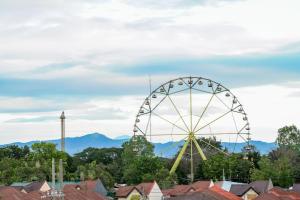 a ferris wheel in the middle of a city at Serene City Abode in Santa Rosa