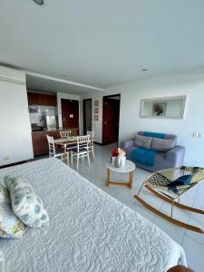 Χώρος καθιστικού στο Apartamento en Cartagena cerca al hotel las Américas