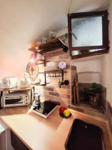 Η κουζίνα ή μικρή κουζίνα στο Tiny studio, rustic style, historic center