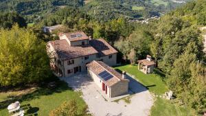 an aerial view of a house on a hill at Casalino di Sopra in Tredozio