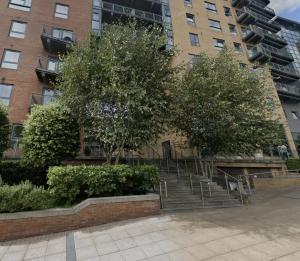 a group of stairs in front of a building at West One Panorama, City View, Secure Free Parking, 4pp in Sheffield