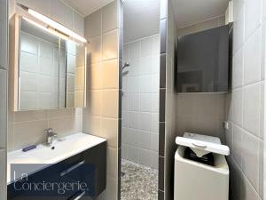 een badkamer met een wastafel en een spiegel bij L'Atelier 6 - Poitiers in Mignaloux-Beauvoir +12 foto's