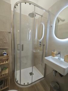 a bathroom with a shower and a sink at Da Nonno Mario in Bagnoli Irpino