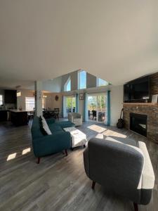 Χώρος καθιστικού στο Chalet Montelago in The Hideout