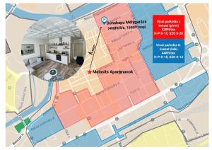 a map showing the approximate location of the melbourne apartments at Il Paradiso di Malasits in Győr