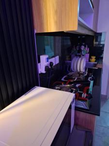 ナイロビにあるNGT Luxury homesのコンロとカウンタートップのあるキッチン