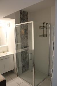 シルティカイムにあるLe Nid de Schiltigheimのバスルーム(ガラス張りのシャワー、シンク付) +31枚の写真