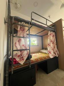a bedroom with two bunk beds in a room at Mahaveer Lodge in Siliguri