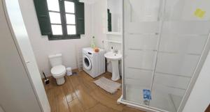 a bathroom with a toilet and a sink and a shower at Antonia Rural House in Tacoronte +43 photos