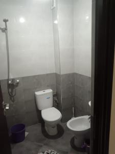 a bathroom with a toilet and a sink at Appart hôtel tanger in Oulad Akkou