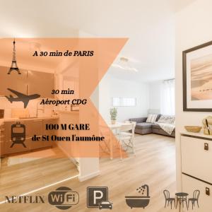 Fotografie z fotogalerie ubytování T3 Terrasse parking Gare - Paris 30 min v destinaci Saint-Ouen-lʼAumône