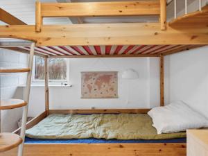 a bunk bed in a small room with a ladder at 5 star holiday home in Haderslev in Flovt