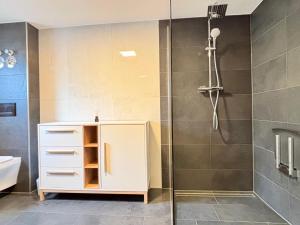 a bathroom with a shower and a sink at Apartment in Herbolzheim in Herbolzheim +29 photos