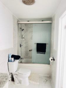 a bathroom with a toilet and a bath tub at 3 bedrooms in Deer Park