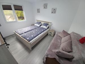 a bedroom with a bed and a couch in it at Copacabana Sinteu in Şinteu