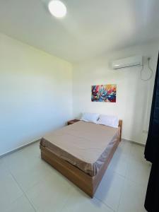 a bedroom with a bed and a painting on the wall at Accacia Residence in Post of Flacq