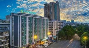 a view of a city with buildings and street lights at City Comfort Inn Nanning Railway Station Guangxi University in Nanning