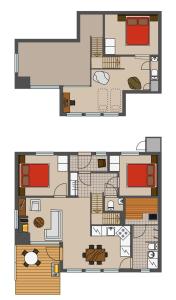 a floor plan of a house at Kuusamon Lampitropiikki 108 m2 Holiday Home in Kuusamo
