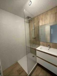 Koupelna v ubytování Appartement vue mer avec accès direct à la plage