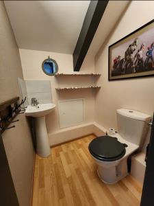 a bathroom with a toilet and a sink at maison in Le Thillot +14 photos