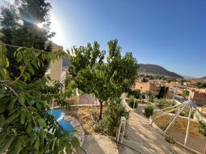 a view of a garden with trees and buildings at Boulemane guest house in Boulmane +42 photos
