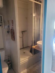 Koupelna v ubytování studio front de mer LE BARCARES