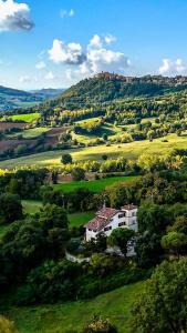 una casa en medio de un campo verde en Locanda San Marino Al Coppo, en Monte Grimano Terme