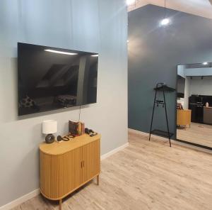 TV a/nebo společenská místnost v ubytování Apartament Chabrowy