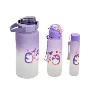 Un conjunto de tres botellas isotérmicas con pingüinos en Comsians Place, en Lahore