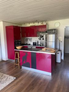 Kuchyň nebo kuchyňský kout v ubytování Panoramic Mountain View Apt, 65m2 with Parking, 6 guests