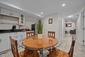 a kitchen and dining room with a table and chairs at 1815 Bluebell Ave in Boulder